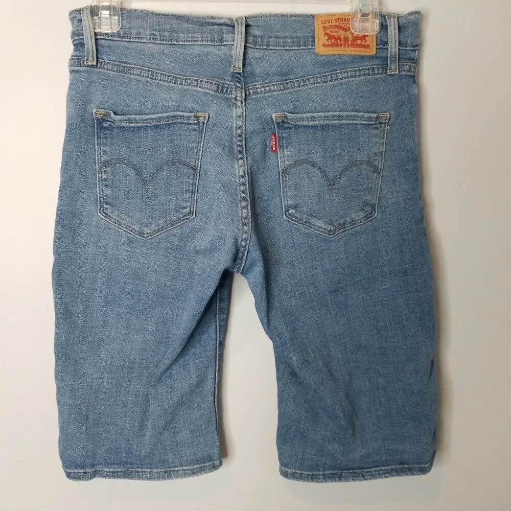 Levi's bermuda distressed denim shorts